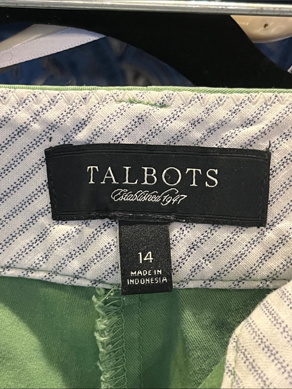 Talbots Signature Cropped Pants Cotton Twill Green Size 14 - Picture 8 of 11